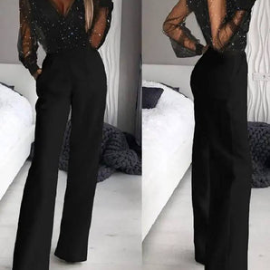 Combinaison Décontractée Noire Pour Femme - Élégante et Chic
