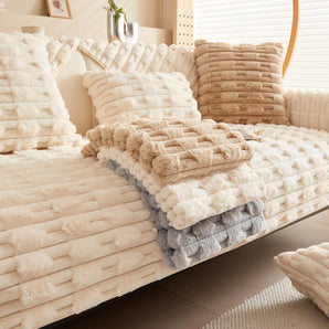 Housse de canapé en peluche rayée pour meubles - HAVENBRIDGES