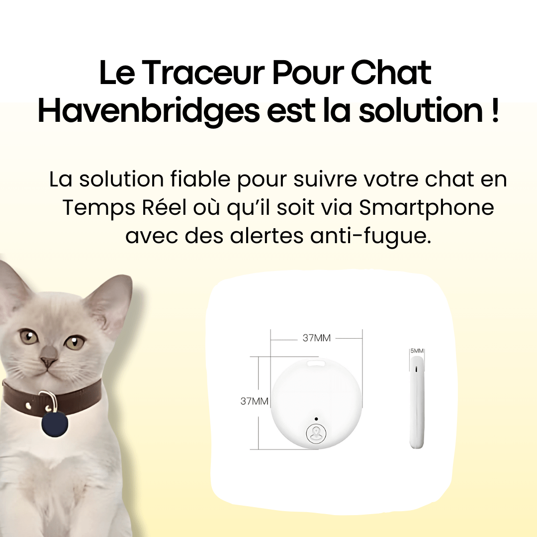 Traceur GPS Pour Chat Sans Abonnement, Léger & Compact - HAVENBRIDGES